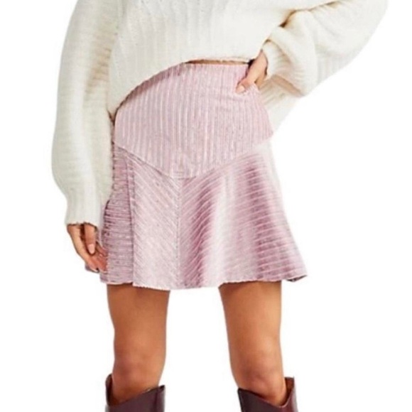Free People Dresses & Skirts - Free People Camden Striped Velvet Mini Skirt